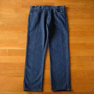 Wrangler FR CAT 2 13 Original Flame Resistant Denim Work Jeans Dark Blue 35x32